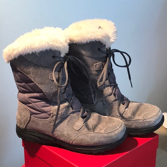 COLUMBIA snow boots “EUC” Sz 8 Gray - Picture 1 of 7